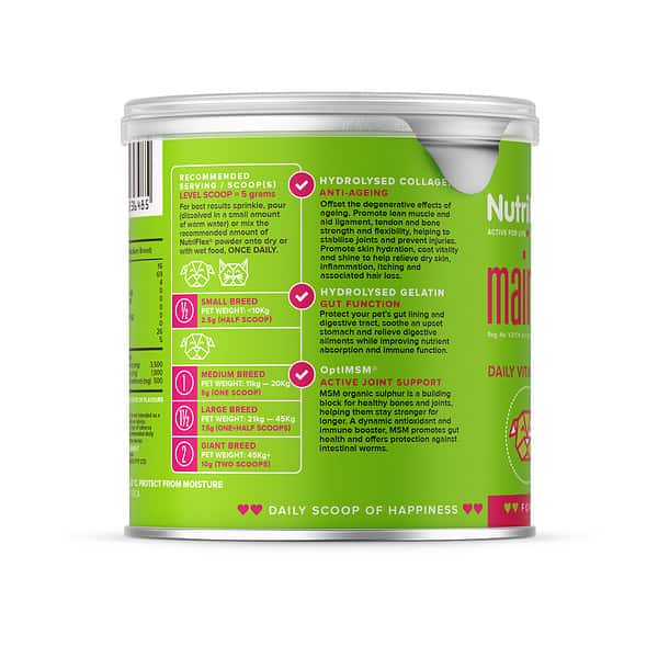 Nutriflex Beef Collagen For Dogs Recommended Daily Servings